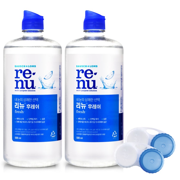 (로켓배송)리뉴 후레쉬 렌즈 세정액 500ml 2p + 케이스 2p, 1세트 추천해요 (로켓배송)리뉴 후레쉬 렌즈 세정액 500ml 2p + 케이스 2p, 1세트 추천해요