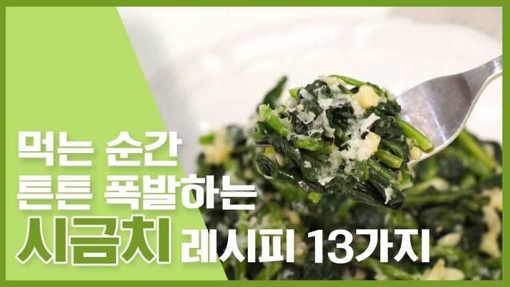 뽀빠이 처럼 힘이 불끈!영양소가 한가득!시금치 레시피 12가지모음  [만개의레시피]