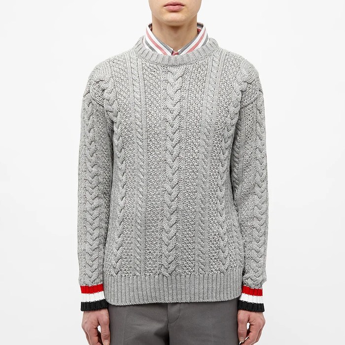  톰브라운 20SS 케이블 메리노울 그레이 니트 MKA277A 055