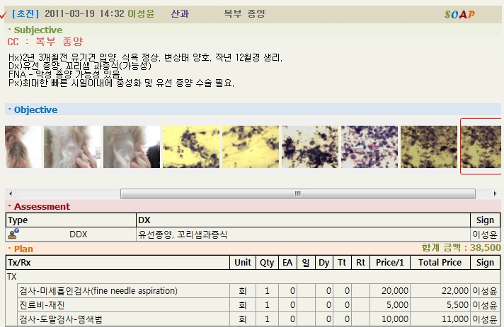  뚜) 2011년 유선종양 진료.검진자료~