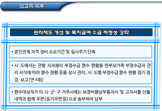 한부모가족 지원 신청 시 안내사항