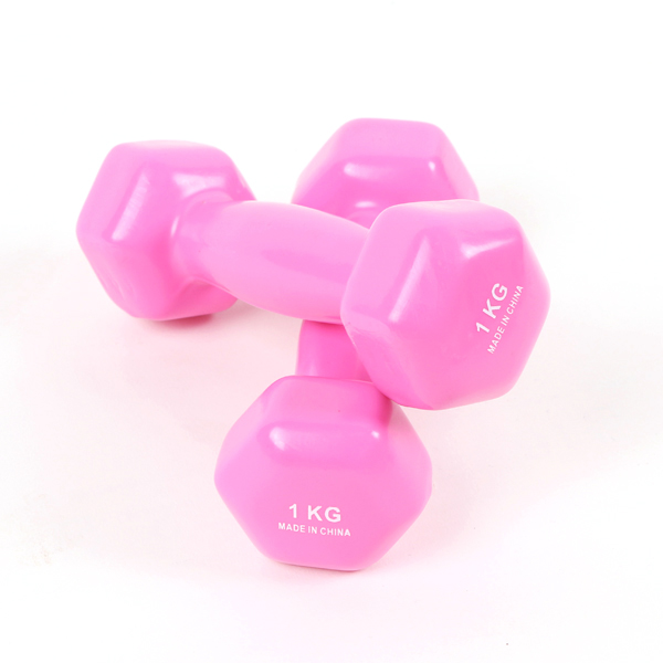  홈피트니스 :  스포뱅크 PVC 칼라코팅 미용아령 1kg 2개입 핑크 : 실내 헬스트레이닝, 다이어트