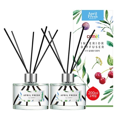  디퓨저 아주 좋은 코멧 디퓨저 200ml 2개 + 섬유스틱 10개 세트, 블랙체리 순위
