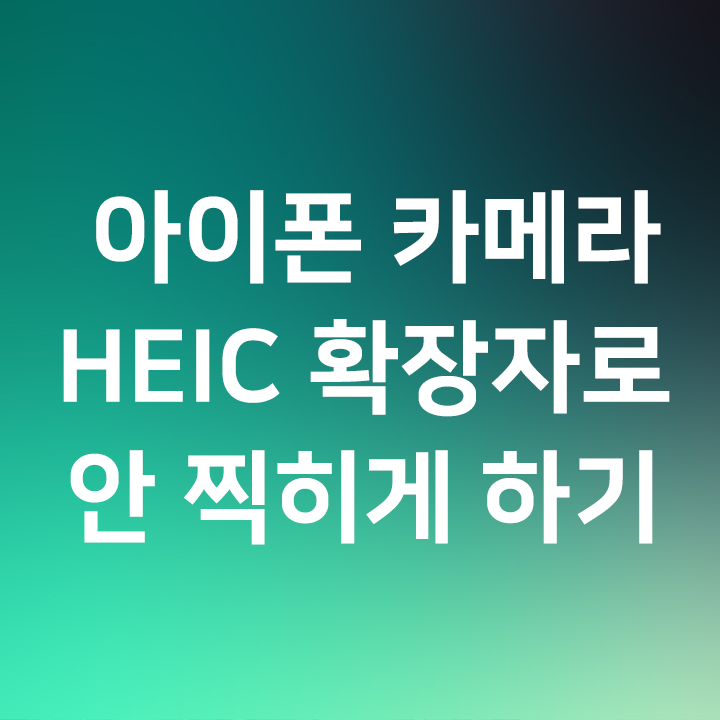  아이폰 카메라 HEIC 확장자로 안 찍히게 하기