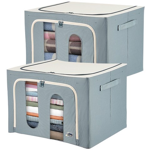  패브릭리빙박스 대박 좋은 리벤스 대용량 베이직 리빙박스 100L, 그레이, 2개 제품