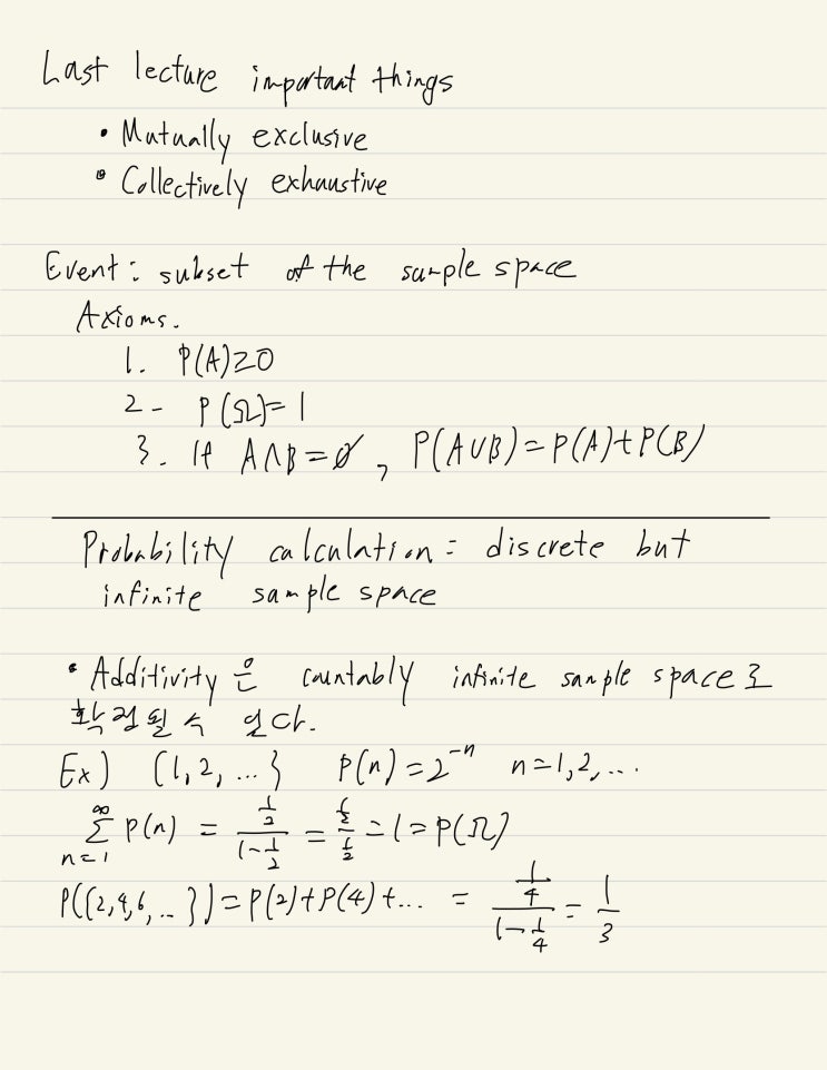  1. Probability law and Conditioning, Bayes' Rule