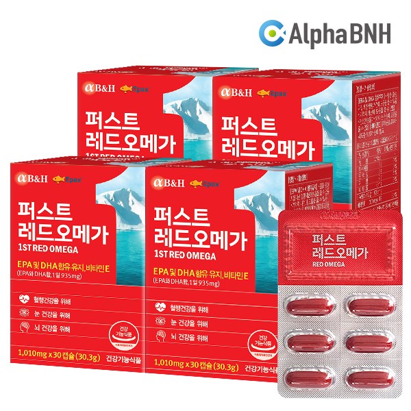  [할인정보] 알파비앤에이치 퍼스트 레드 오메가3 크릴오일 함유 4박스