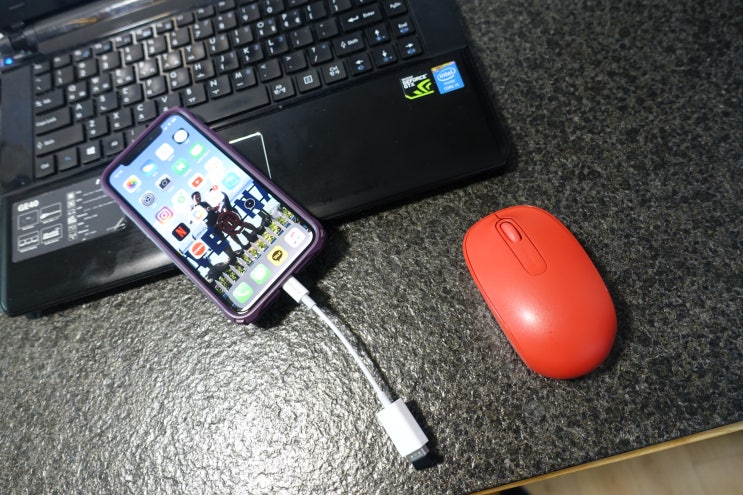 바나다 8핀 OTG 케이블, 아이폰X 연결 무선마우스 사용후기