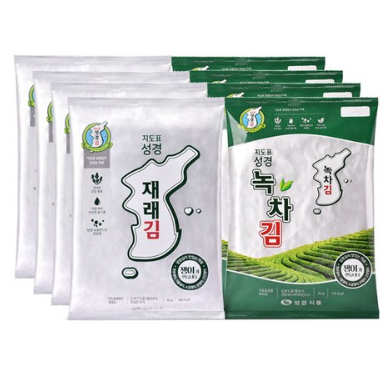  지도표 재래식 전장김 30g x 4봉 + 녹차 전장김 30g x 4봉   [9,900원]