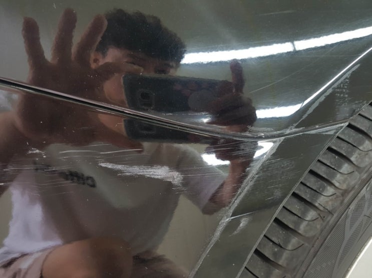  부산 사상구 에서 오신 YF소나타 하이브리드 앞범퍼부분도색, 휀다 한판도색 작업 일기!!