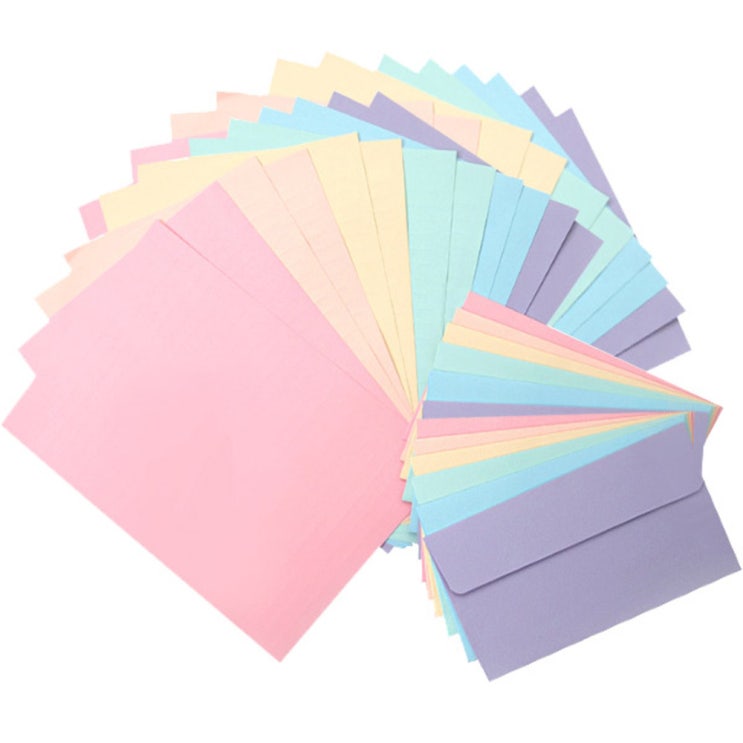 (로켓배송)투영디자인 레인보우 6종 편지지 24p + 편지봉투 12p, Sweet Pink, Apricot, Yellow, Mint, Blue, Purple, 1세트 추천해요