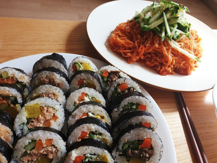 김밥, 비빔면