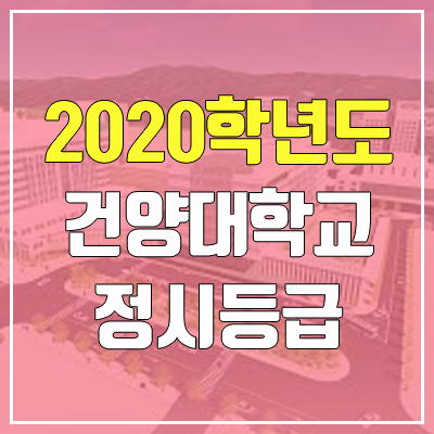 건양대학교 정시등급 (2020학년도, 충원, 추합, 예비번호)