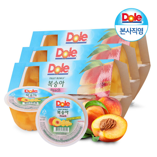 Dole 돌 간편 컵과일 후룻볼 113gx12개 3종 - 파인애플 복숭아 망고, 복숭아 (113gx12개) 추천해요