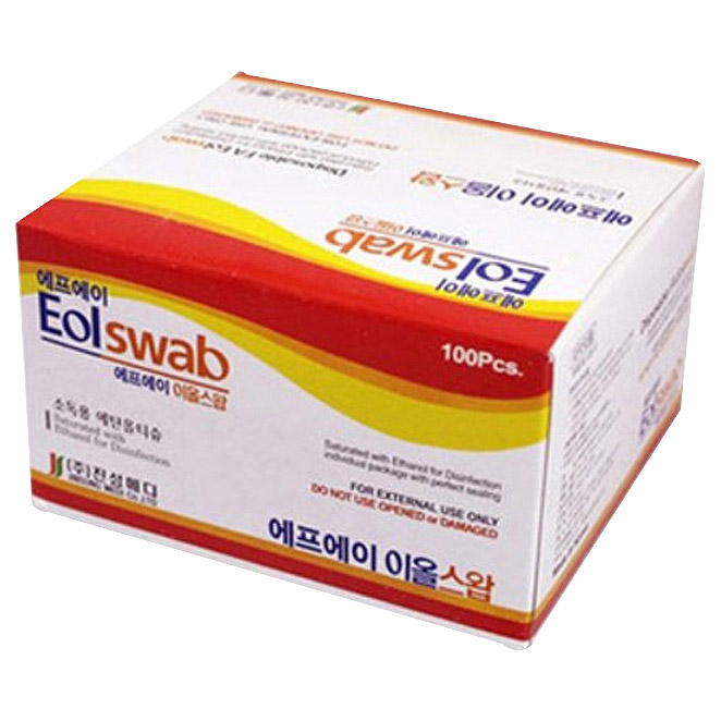 에프에이 이올스왑 1박스[100매입] 일회용알콜솜 개별포장 소독솜 알코올솜 약솜, 단일상품