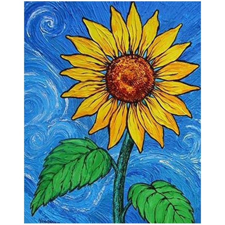  혜자템 케이엠엘리 3D 해바라기 유화 보석십자수 키트 40 x 50 cm - 41,690원 써보세요