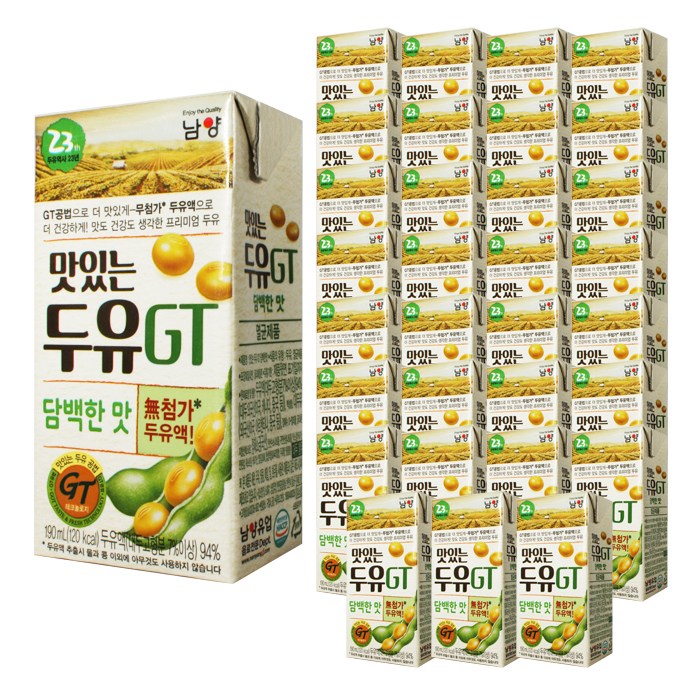 남양 맛있는두유 GT 담백한맛 190ml x, 32팩 추천해요