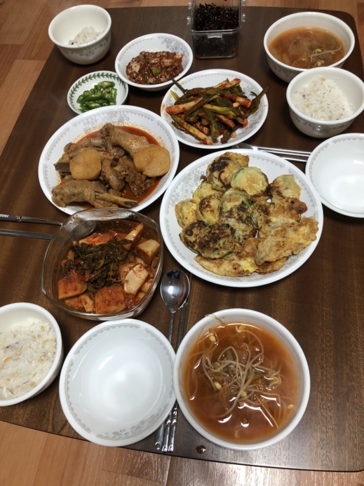 [븅화 집밥]이모표 닭볶음탕 김치콩나물국 조기구이