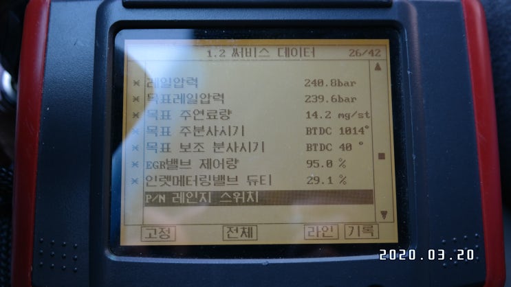  테라칸 인젝터 제어회로 이상