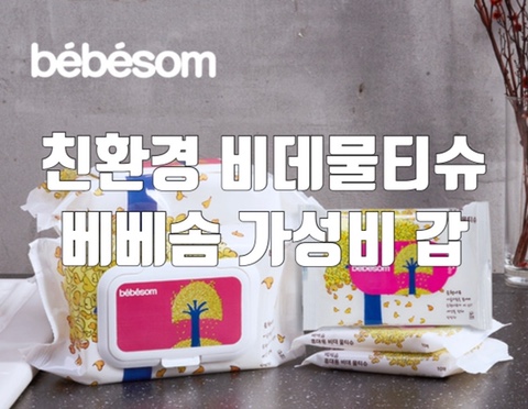  친환경 비데물티슈 베베솜(두께감, 사이즈, 가격)모두 만족, 외출시 휴대하기 편한 휴대용사이즈