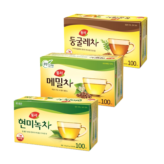 동서 현미녹차100T+둥글레차100T+메밀차100T 1.5ml, 100개, 3박스 추천해요