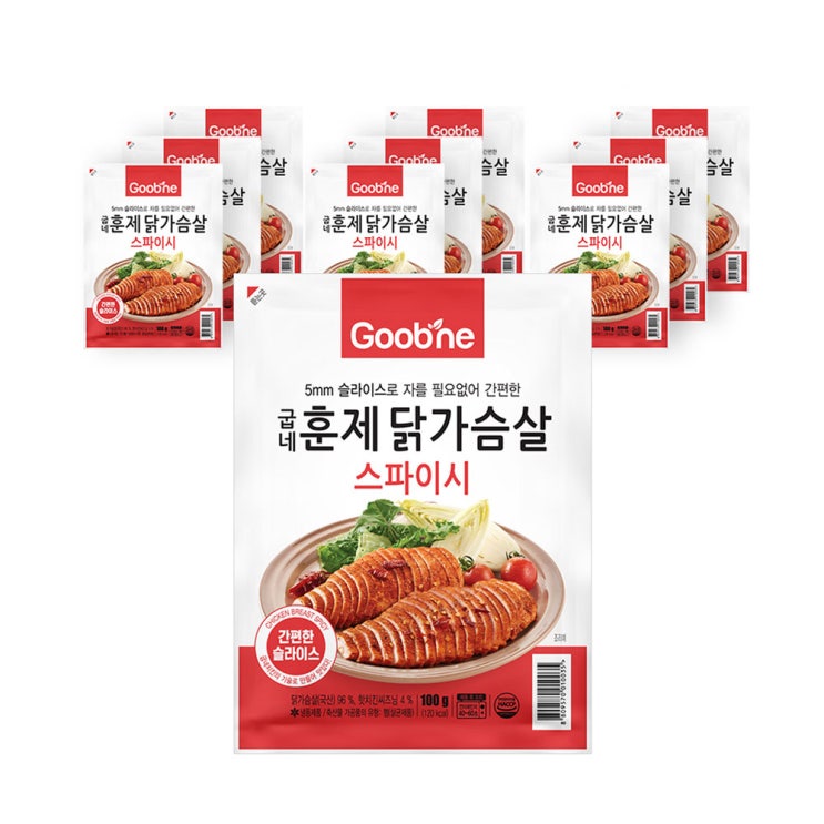 굽네 스파이시 훈제닭가슴살, 100g, 10팩 추천해요