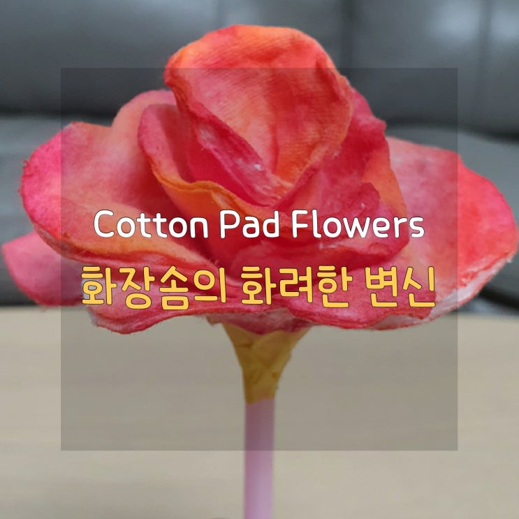  엄마표 책육아 화장솜으로 꽃 만들기
