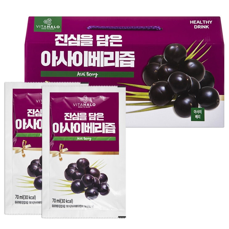  (로켓배송)비타할로 진심을 담은 프리미엄 아사이베리즙, 70ml, 30개입 추천해요