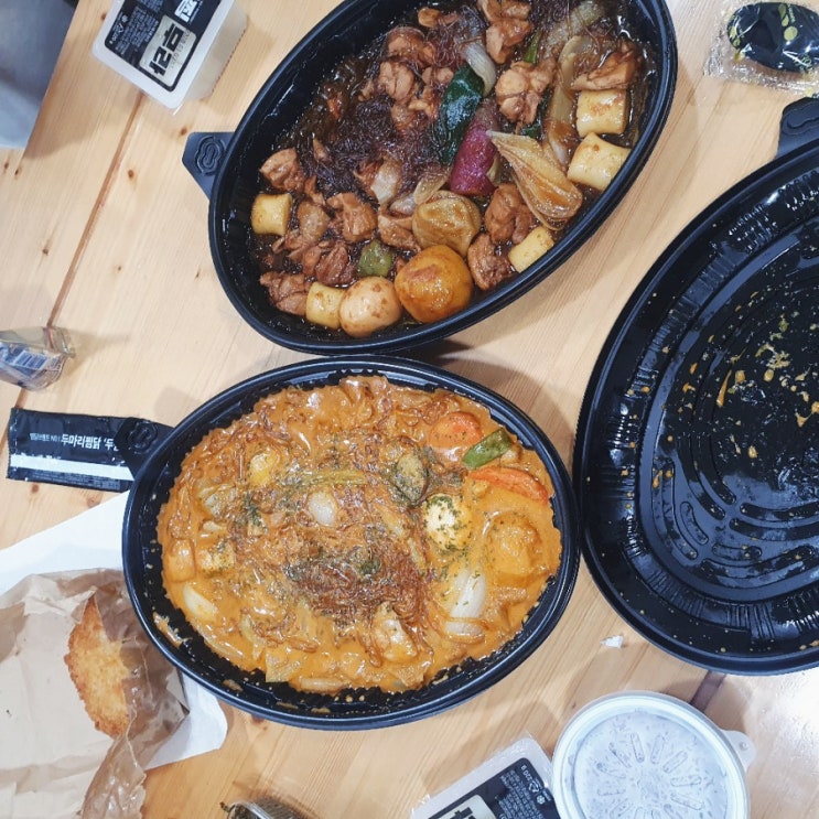  두찜 찜닭 : 로제 찜닭 / 간장 반마리 찜닭 후기 (강남역삼점 - 배민)