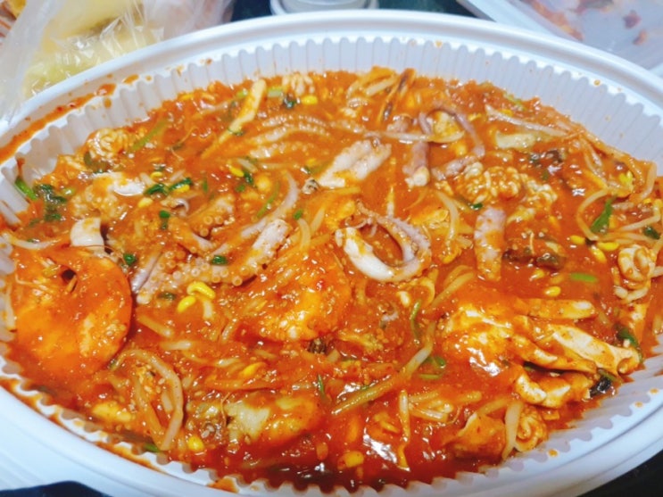  목포 산정동 맛집 섬마을해물탕에서 해물찜 배달시켜 먹었어요