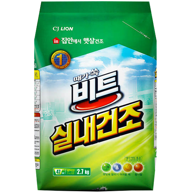 (로켓배송)비트 실내건조 세탁 가루세제 본품, 2.7kg, 1개 추천해요 (로켓배송)비트 실내건조 세탁 가루세제 본품, 2.7kg, 1개 추천해요