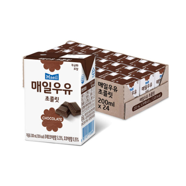  매일우유 매일 멸균우유 초코 200ml x 24팩 1박스