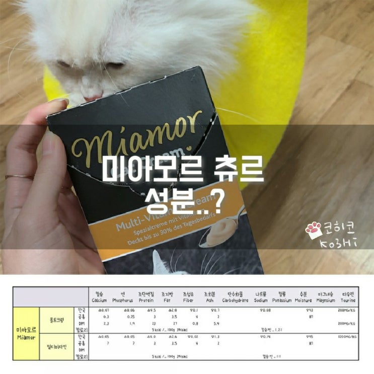  공홈 성분] 미아모르 츄르??!_ 코히 병원용 츄르였던 미아모르 츄르.. 배신당했냥?
