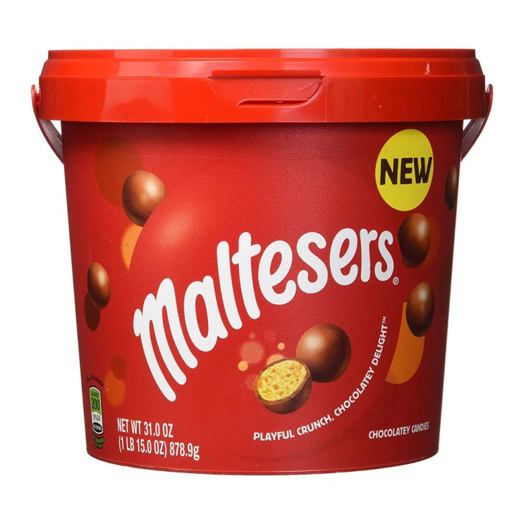   몰티저스 크런치 초콜릿 캔디 볼 878g Maltesers Crunch Chocolates Candies 310oz Bucket 1팩