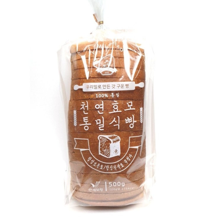 위밀 100% 통밀 천연효모 우리밀 통밀식빵500g 통밀빵, 1팩 추천해요