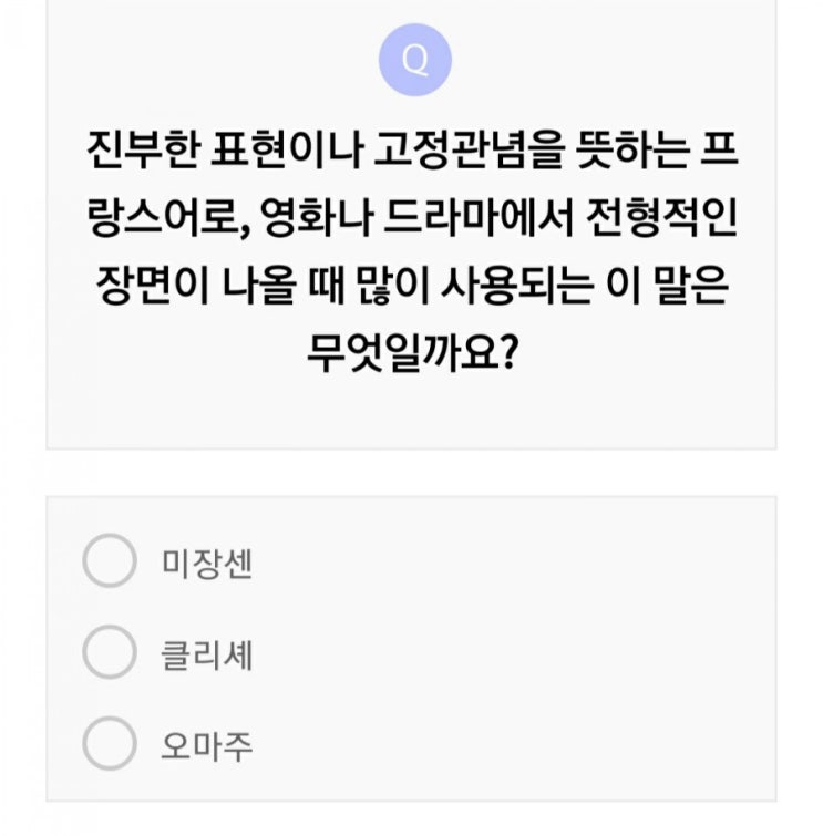  리브메이트 오늘의퀴즈 고정관념 프랑스어