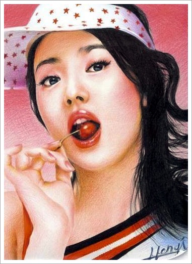  손그림 인물화 '송혜교' 고딩작