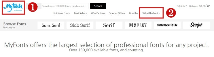  폰트 검색/마이폰트/왓더폰트/이 폰트 이름이 뭐예요?(MyFonts)