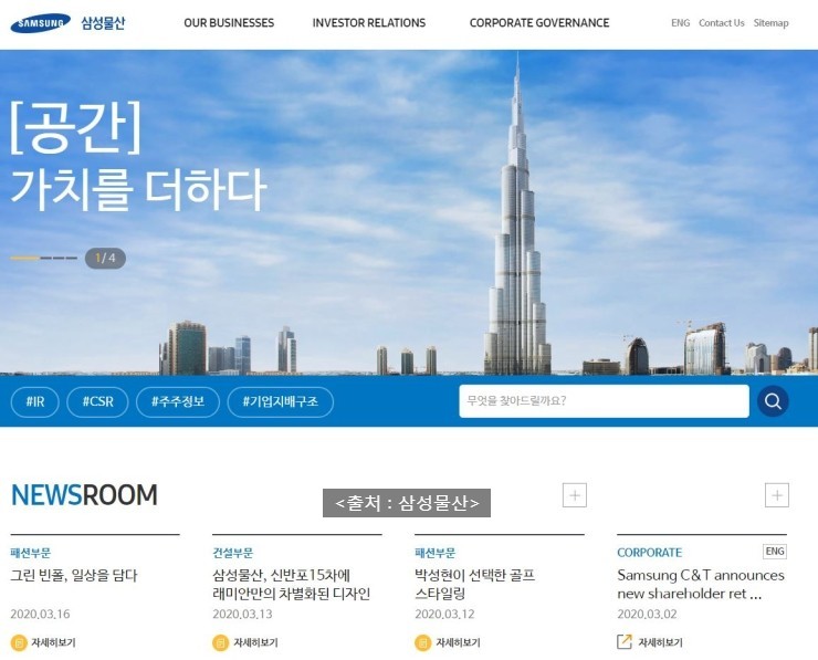  삼성물산 2019년 매출, 영업이익