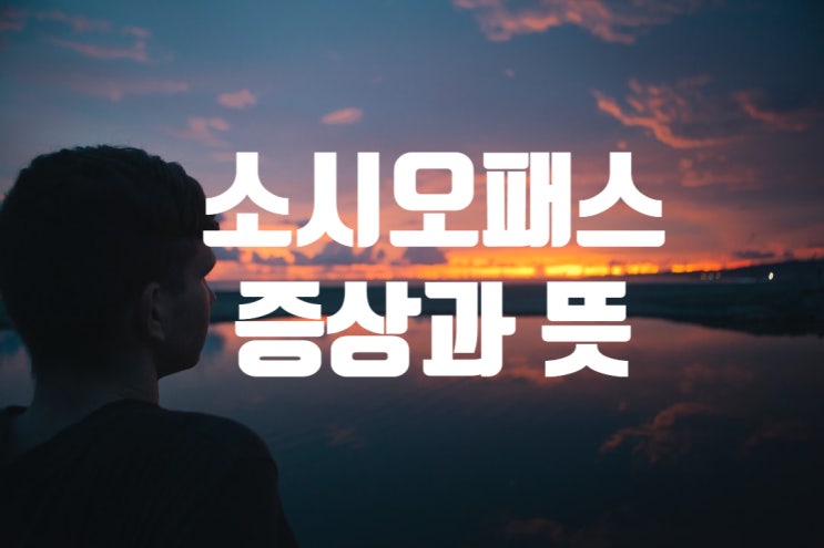  소시오패스 뜻과 소시오패스 증상및 반사회적 인경장애란?