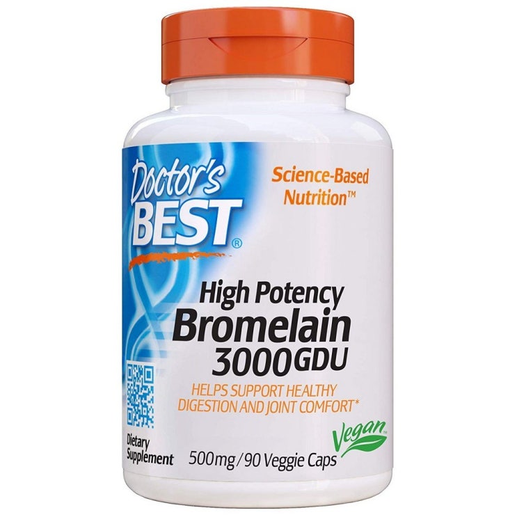   Doctors Best 브로멜라인 천연 소화효소 붓기완화 3000 GDU Bromelain 90베지캡슐 1개 90