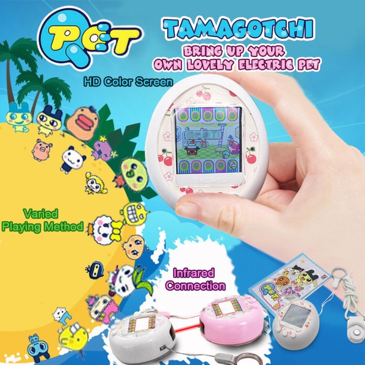   다마고치 Tamagotchi 애완 동물 기계 게임 콘솔 화이트