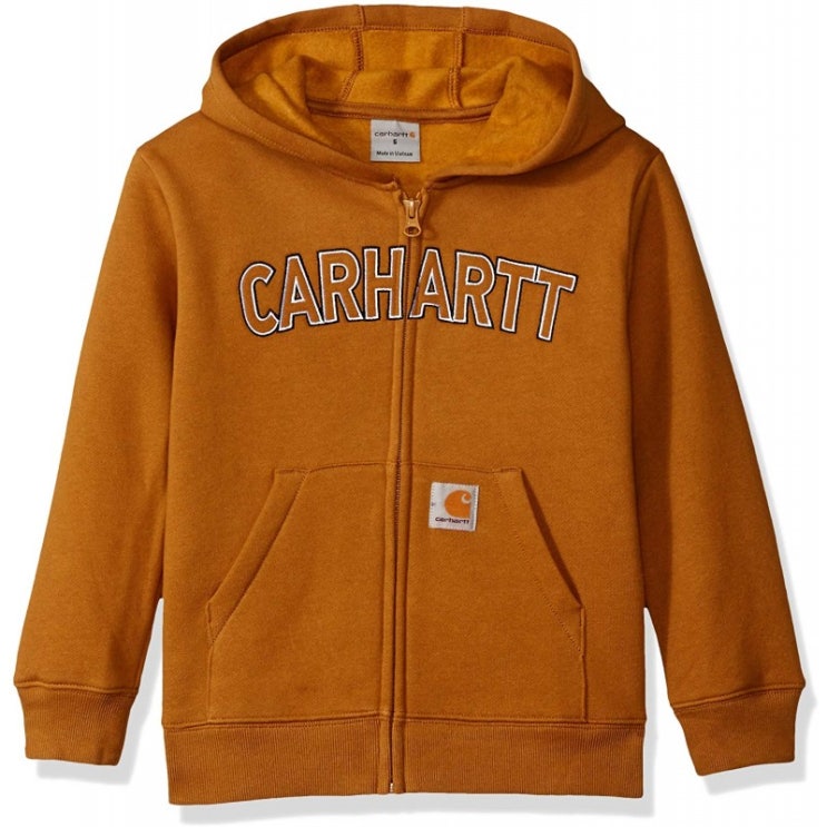   Carhartt Boys 로고 플리스 지퍼 셔츠 Carhartt Brown 18 개월