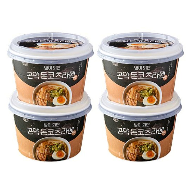 그로서리서울 밤이되면 곤약 돈코츠라멘 맛 195g 4개입