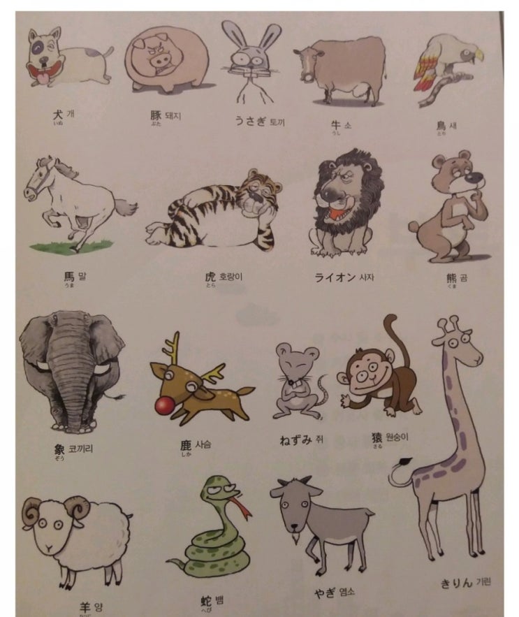 일본어로동물이름읽기