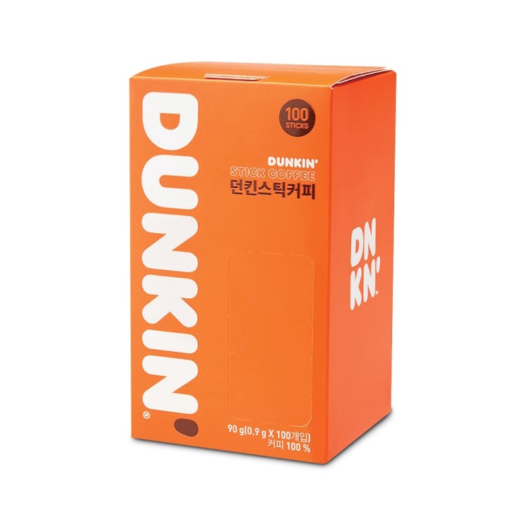 (로켓배송)던킨도너츠 스틱 커피 믹스, 0.9g, 100개 추천해요