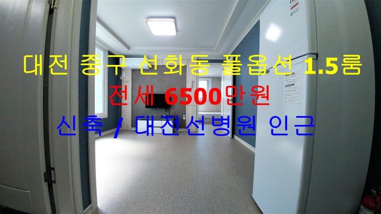 대전 중구 선화동 대전선병원 인근에 있는 저렴한 신축 풀옵션 1.5룸 (투룸식 원룸) 전세 매물입니다 ^^