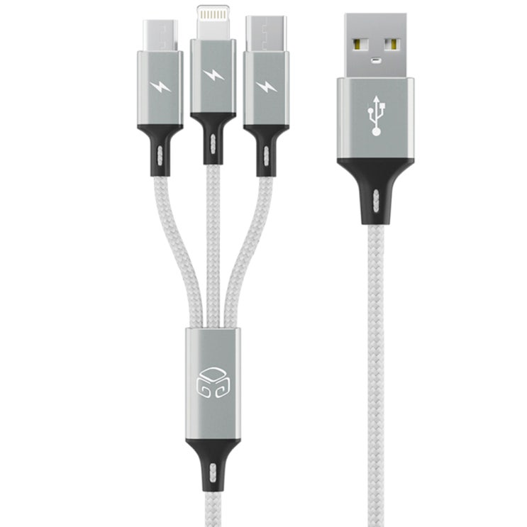  디지지 스마트폰 고속 충전 3in1 멀티케이블 스카이 메타 120 cm DGG530 메탈실버 1개
