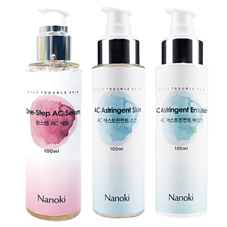 나노키 지성피부 진정 피지관리 AC 스킨 로션 세럼 3종 세트, 1개, 스킨로션 100ml+세럼 100ml 추천해요 나노키 지성피부 진정 피지관리 AC 스킨 로션 세럼 3종 세트, 1개, 스킨로션 100ml+세럼 100ml 추천해요