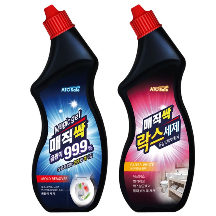  아토세이프 매직겔 매직싹 곰팡이제거제 750ml + 락스세제 750ml, 1세트